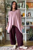 Lock Needlecord Shirring Barrel Pant Aubergine